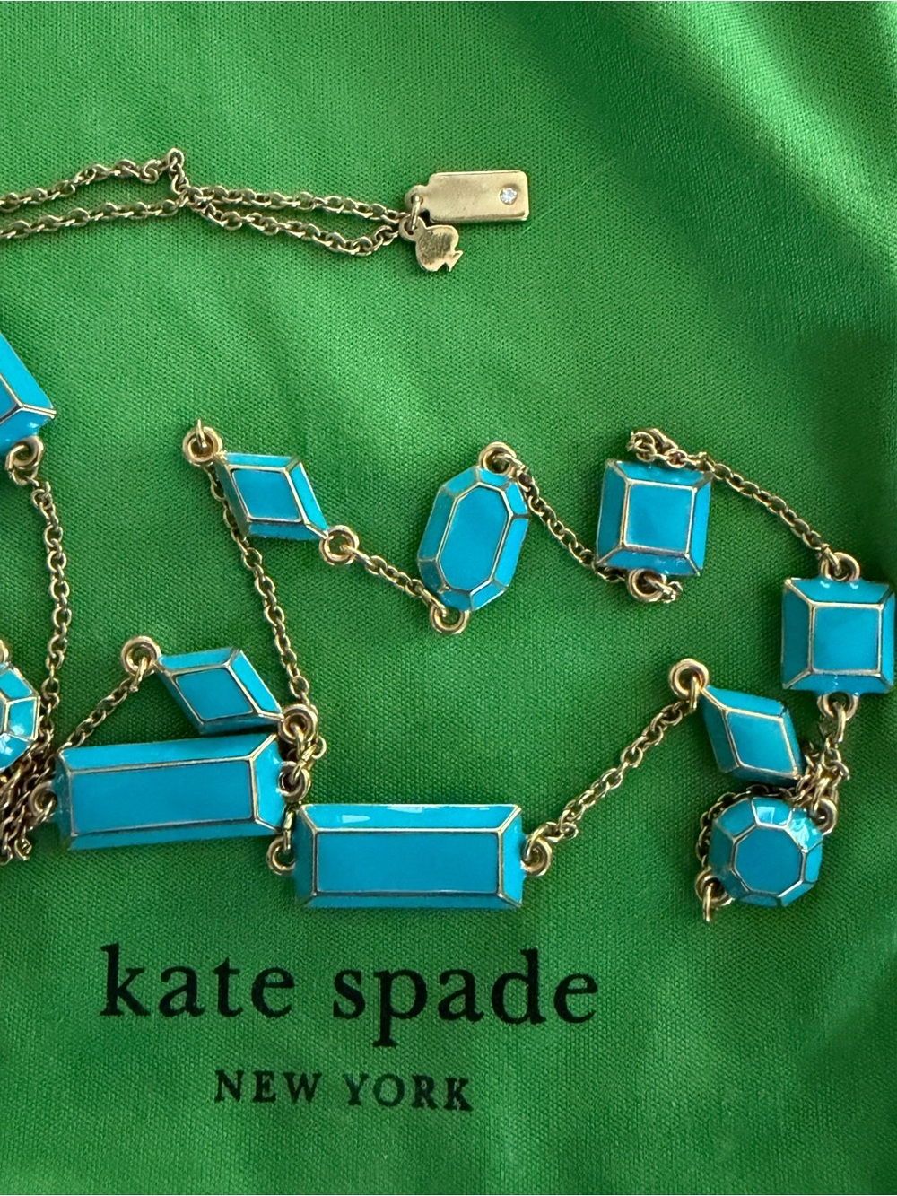 Kate Spade NY Turquoise Enamel Scatter Necklace